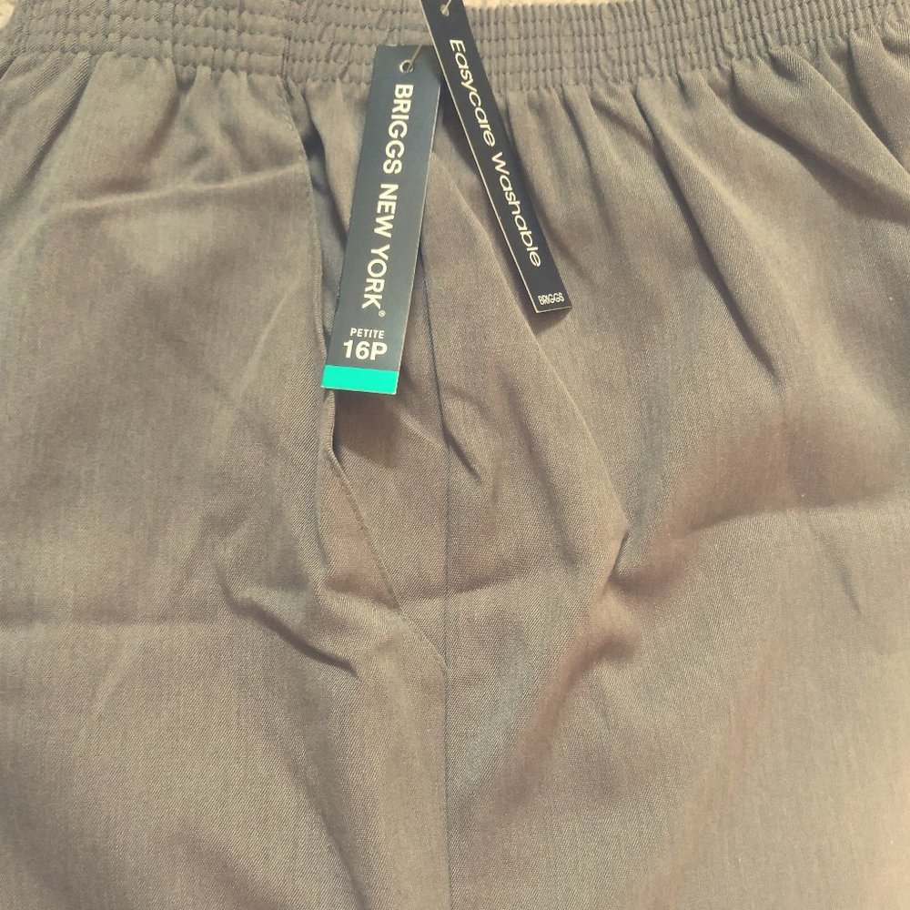 NWT heathered brown slacks w/ elastic waist
